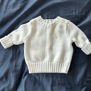 Ralph Lauren white baby sweater 0-3 months